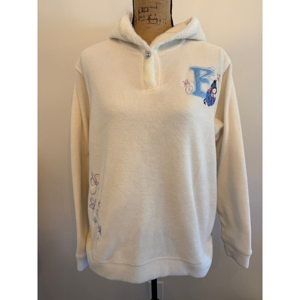 Wonderful World of Disney Eeyore Fleece Pullover Cream Missy Size Medium 8/10
